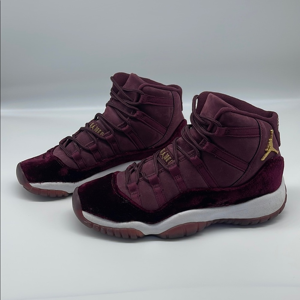 Nike Air Jordan 11 Retro Velvet Burgundy with Gold Highlights